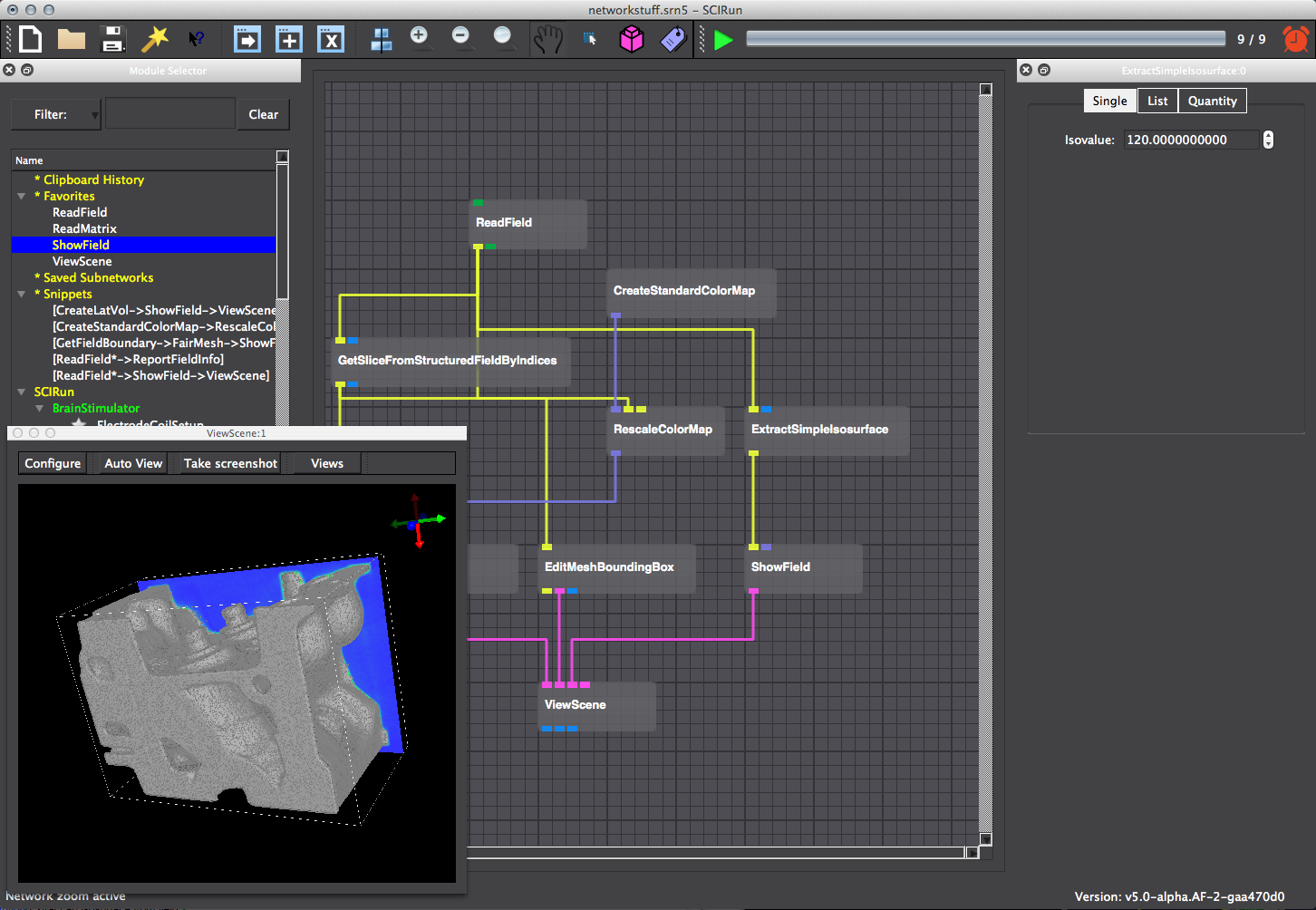 Extract an isosurface from field.