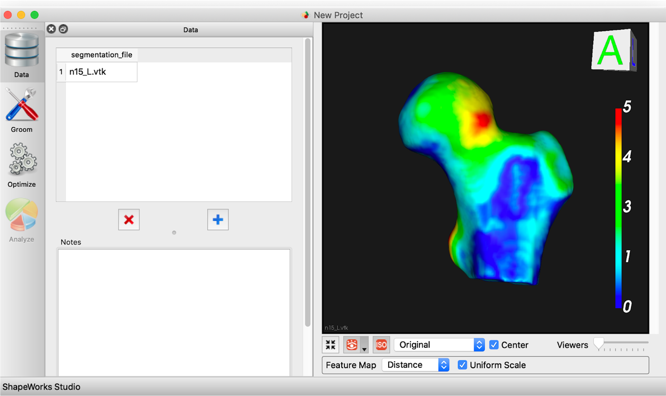 Visualizing features on surface mesh