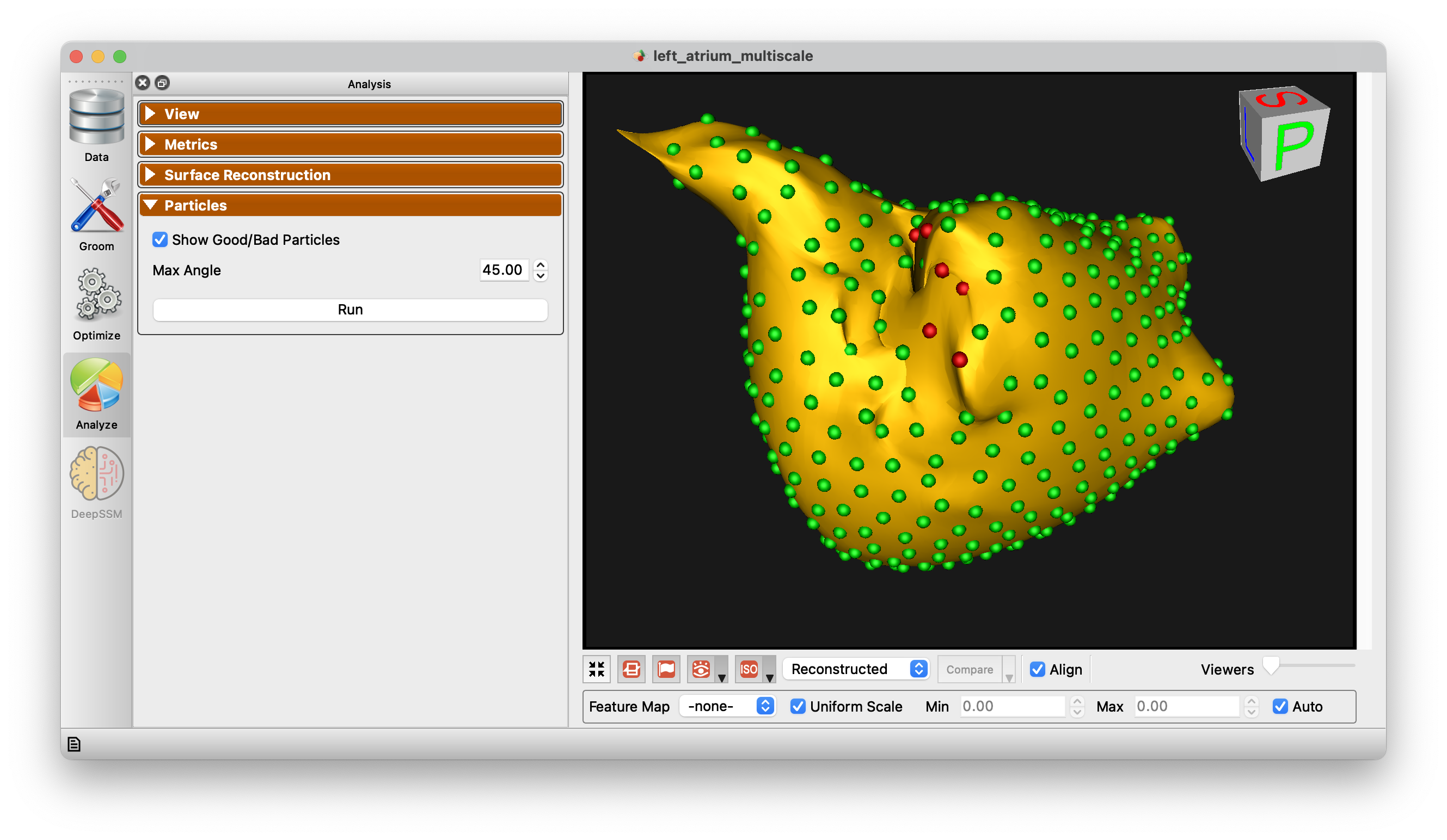 ShapeWorks Studio Particles Panel