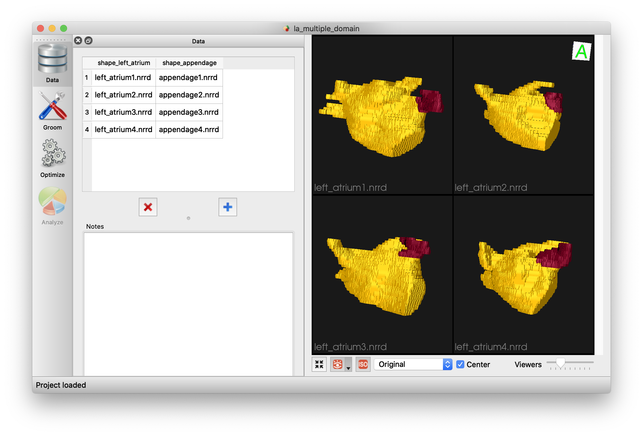 ShapeWorks Project with Multiple Domains - Data