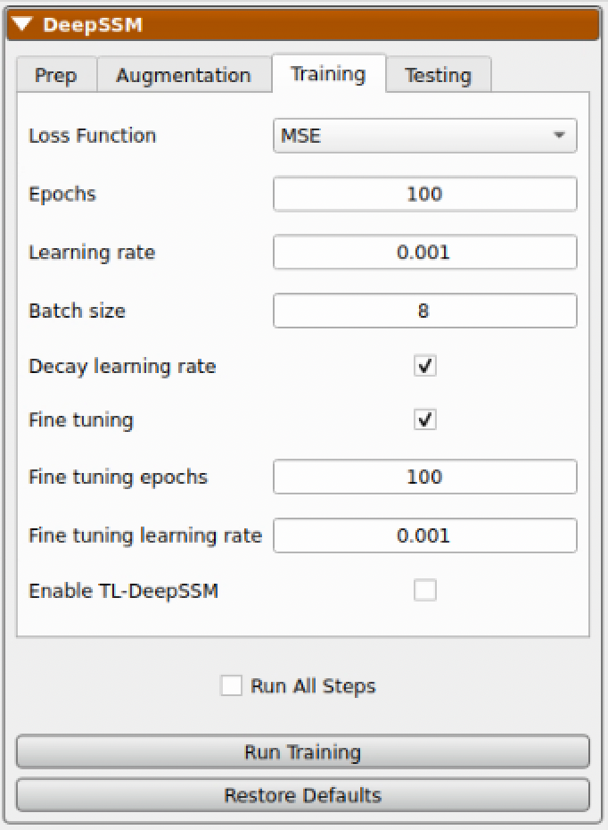 Studio DeepSSM - Train Params