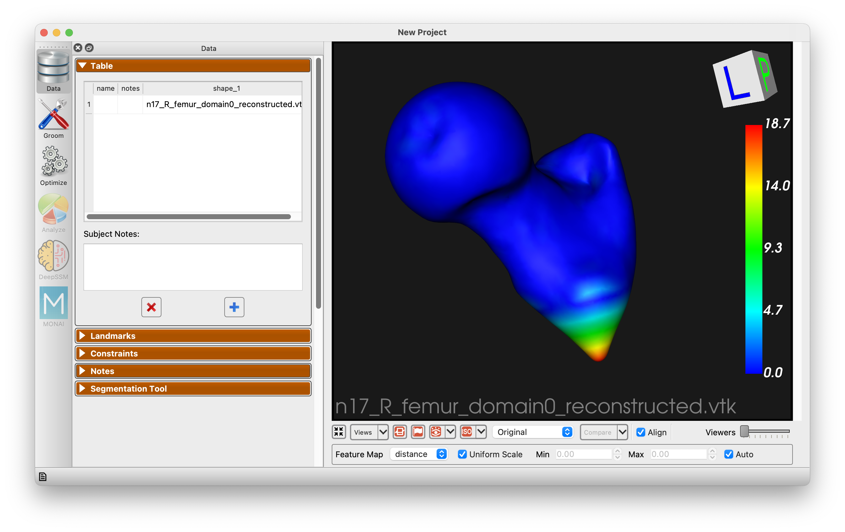 Correspondence quality distance field