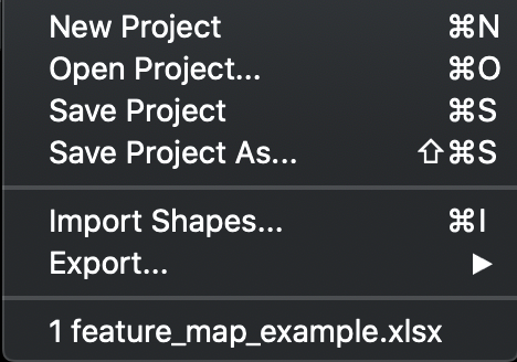 ShapeWorks Studio File Menu