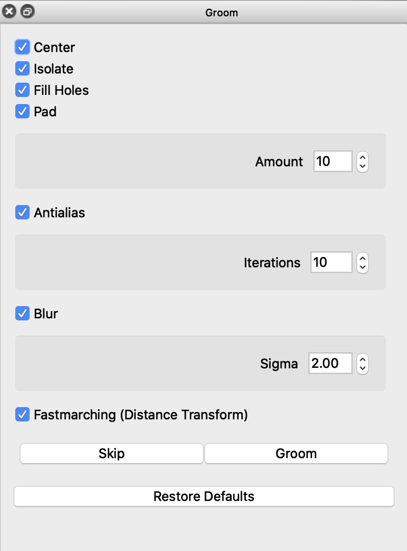 ShapeWorks Studio Groom Module