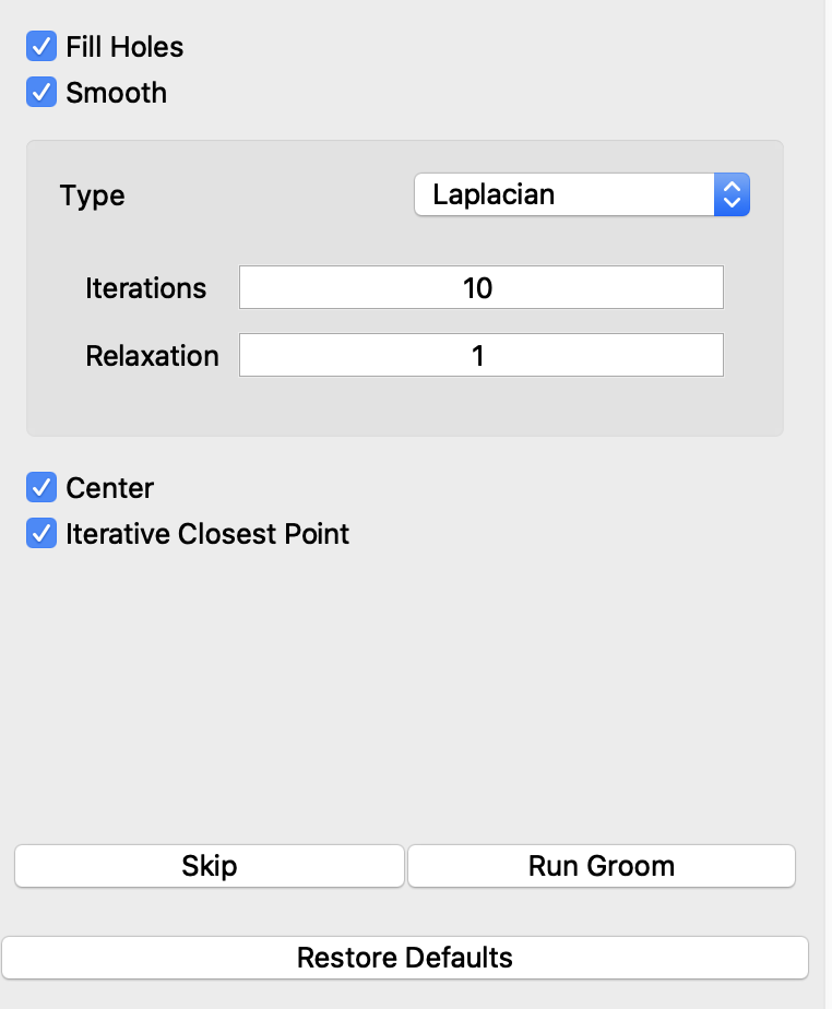 ShapeWorks Studio Groom Module for Meshes